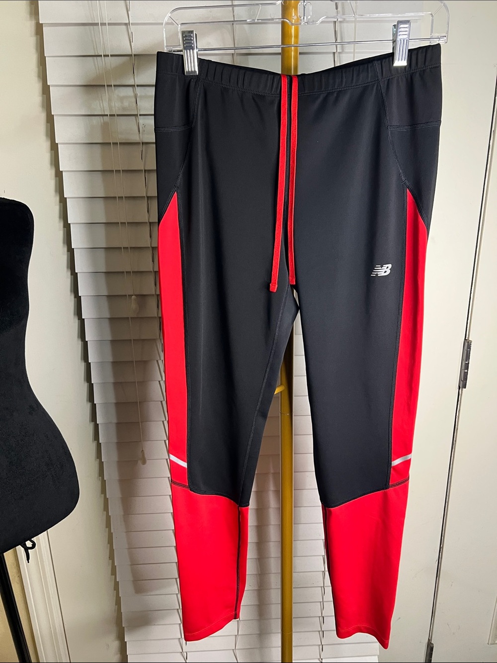 New Balance Black and Red Athletic Track Pants